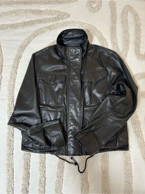 Rag & Bone Black Trail Cropped Leather Jacket
